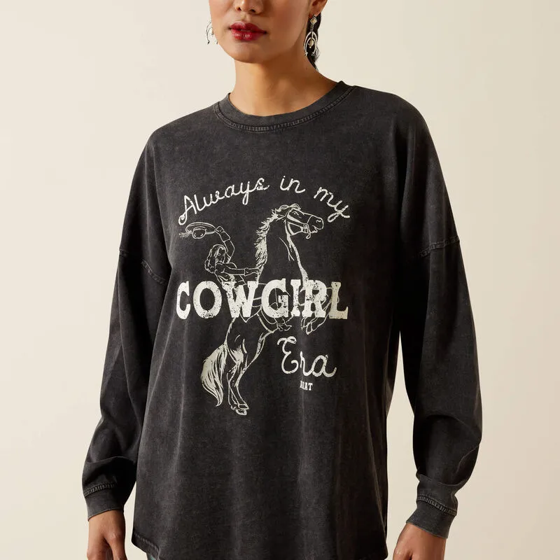 ARIAT WOMENS CANVAS OVERSIZED LONG SLEEVE SHIRT - BLACK sold by Bridle Path Tack Shop