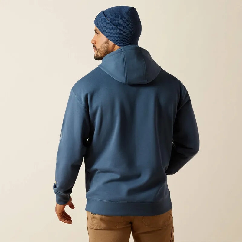 ARIAT MENS REBAR GRAPHIC HOODIE - ORION BLUE sold by Bridle Path Tack Shop product image thumbnail 2