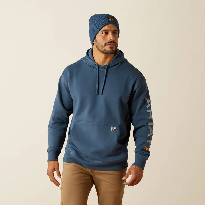 ARIAT MENS REBAR GRAPHIC HOODIE - ORION BLUE sold by Bridle Path Tack Shop