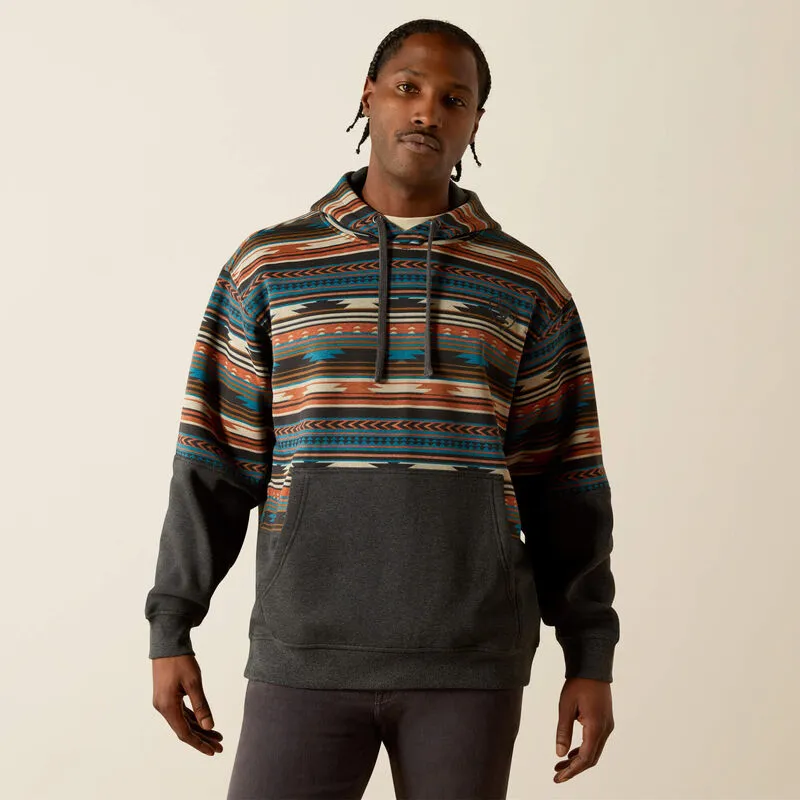 ARIAT MENS COLOUR BLOCK HOODIE - RUST SERAPE sold by Bridle Path Tack Shop