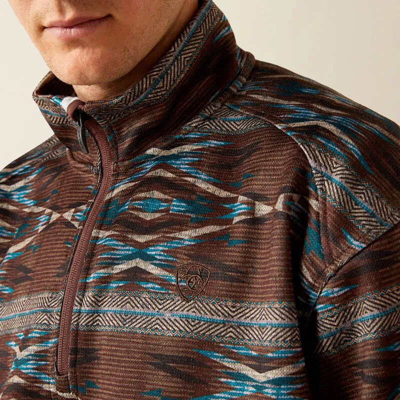 ARIAT MENS CALDWELL LOGO 1/4 ZIP SWEATER - DEEP MAHOGANY sold by Bridle Path Tack Shop product image thumbnail 4