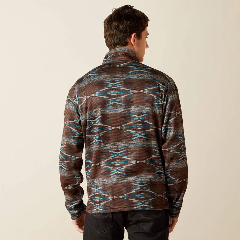 ARIAT MENS CALDWELL LOGO 1/4 ZIP SWEATER - DEEP MAHOGANY sold by Bridle Path Tack Shop product image thumbnail 2