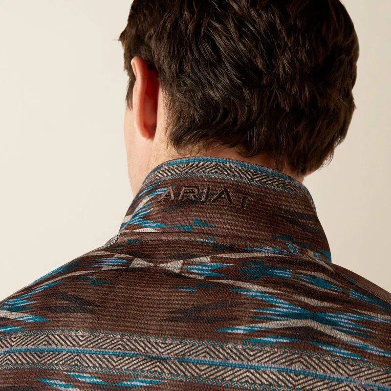 ARIAT MENS CALDWELL LOGO 1/4 ZIP SWEATER - DEEP MAHOGANY sold by Bridle Path Tack Shop product image thumbnail 3