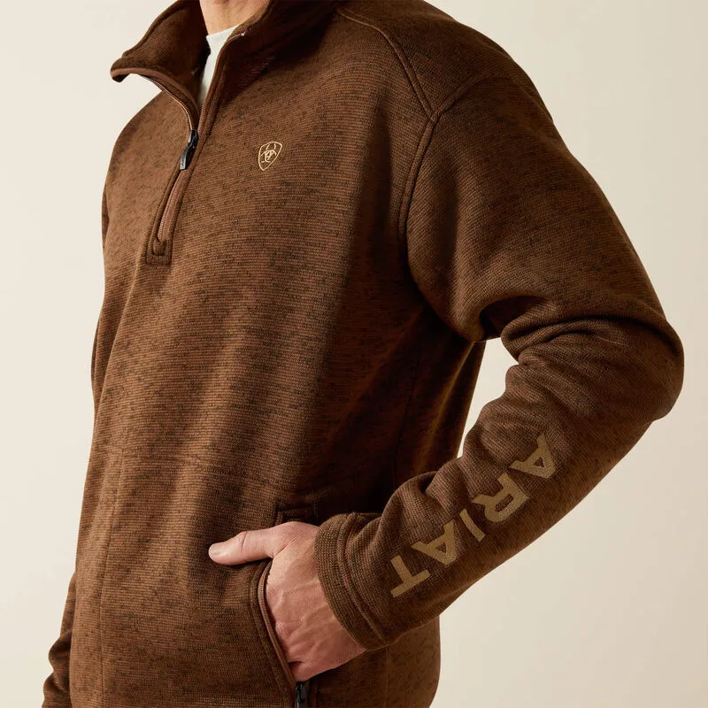ARIAT MENS CALDWELL LOGO 1/4 ZIP SWEATER - CARAFE sold by Bridle Path Tack Shop product image thumbnail 3