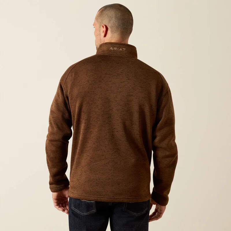 ARIAT MENS CALDWELL LOGO 1/4 ZIP SWEATER - CARAFE sold by Bridle Path Tack Shop product image thumbnail 2