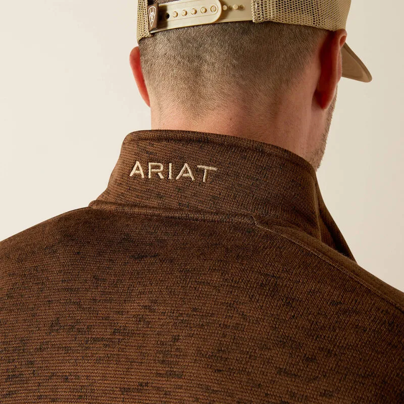 ARIAT MENS CALDWELL LOGO 1/4 ZIP SWEATER - CARAFE sold by Bridle Path Tack Shop product image thumbnail 4