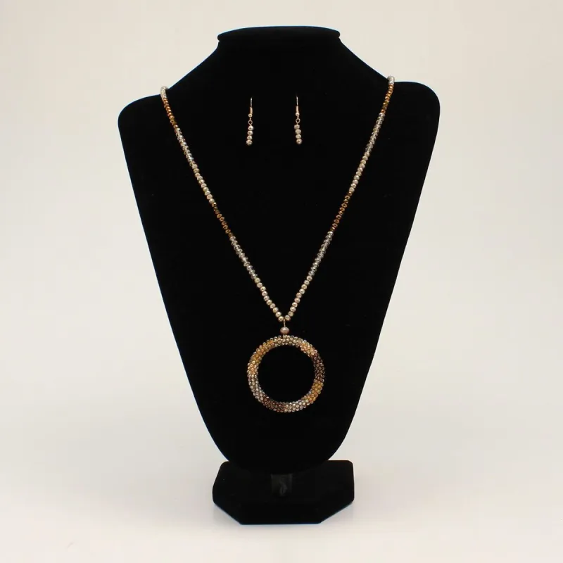 SILVER STRIKE NECKLACE SET - BEAD ROUND PENDANT sold by Bridle Path Tack Shop