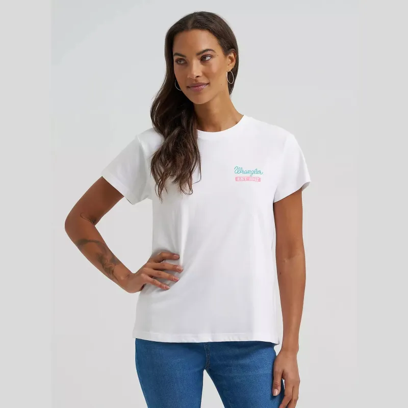 WRANGLER WOMENS RETRO TEE - BRIGHT WHITE made by Wrangler