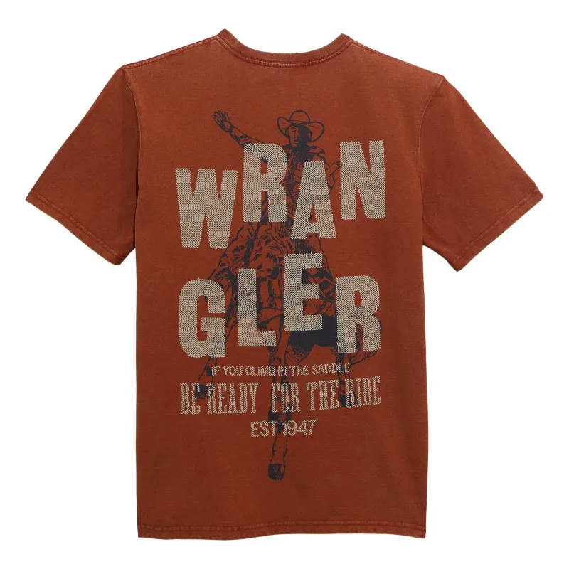 WRANGLER MENS GRAPHIC TEE - BRANDY BROWN sold by Bridle Path Tack Shop