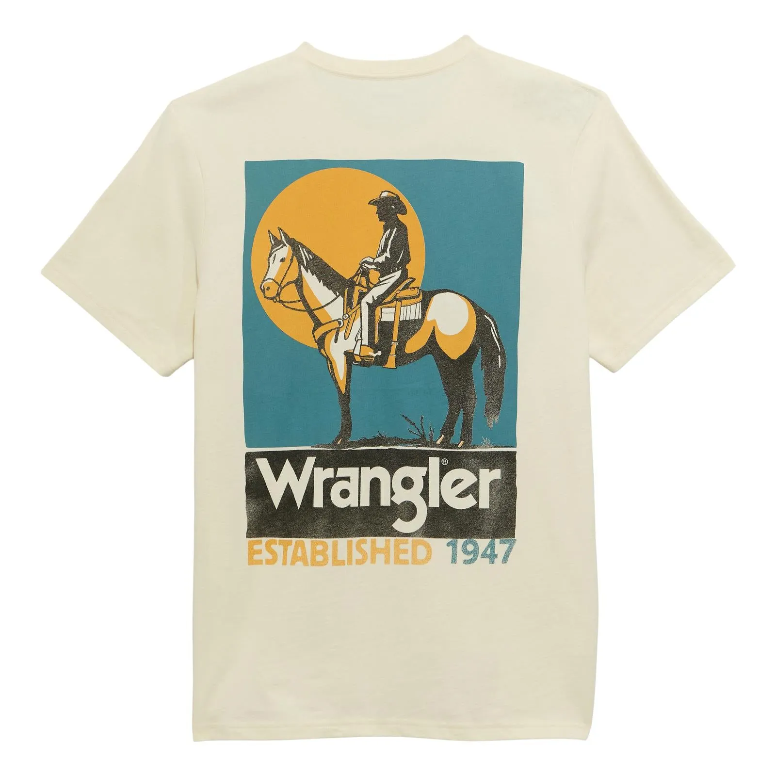 WRANGLER MENS GRAPHIC TEE - ANTIQUE WHITE sold by Bridle Path Tack Shop