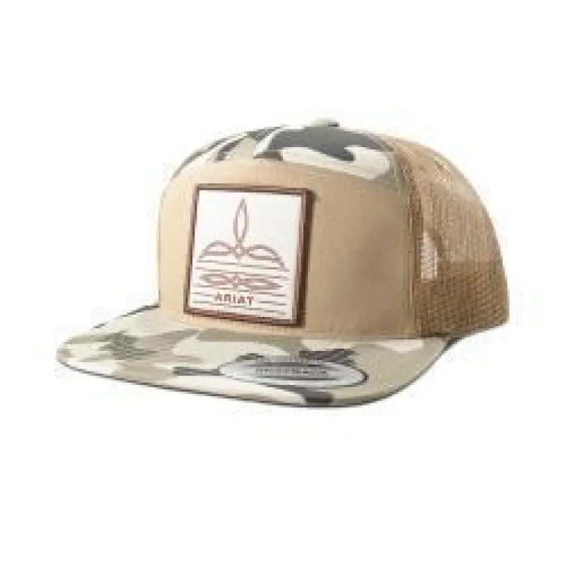 Ariat Cap 7 Panel Camo Boot Stitch Khahi made by Bridle Path Tack Shop