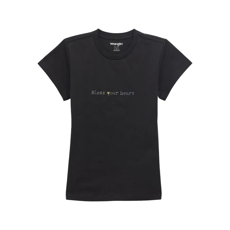 2026 - WRANGLER WOMENS SHRUNKEN BAND TEE SHIRT - PHANTOM made by Wrangler