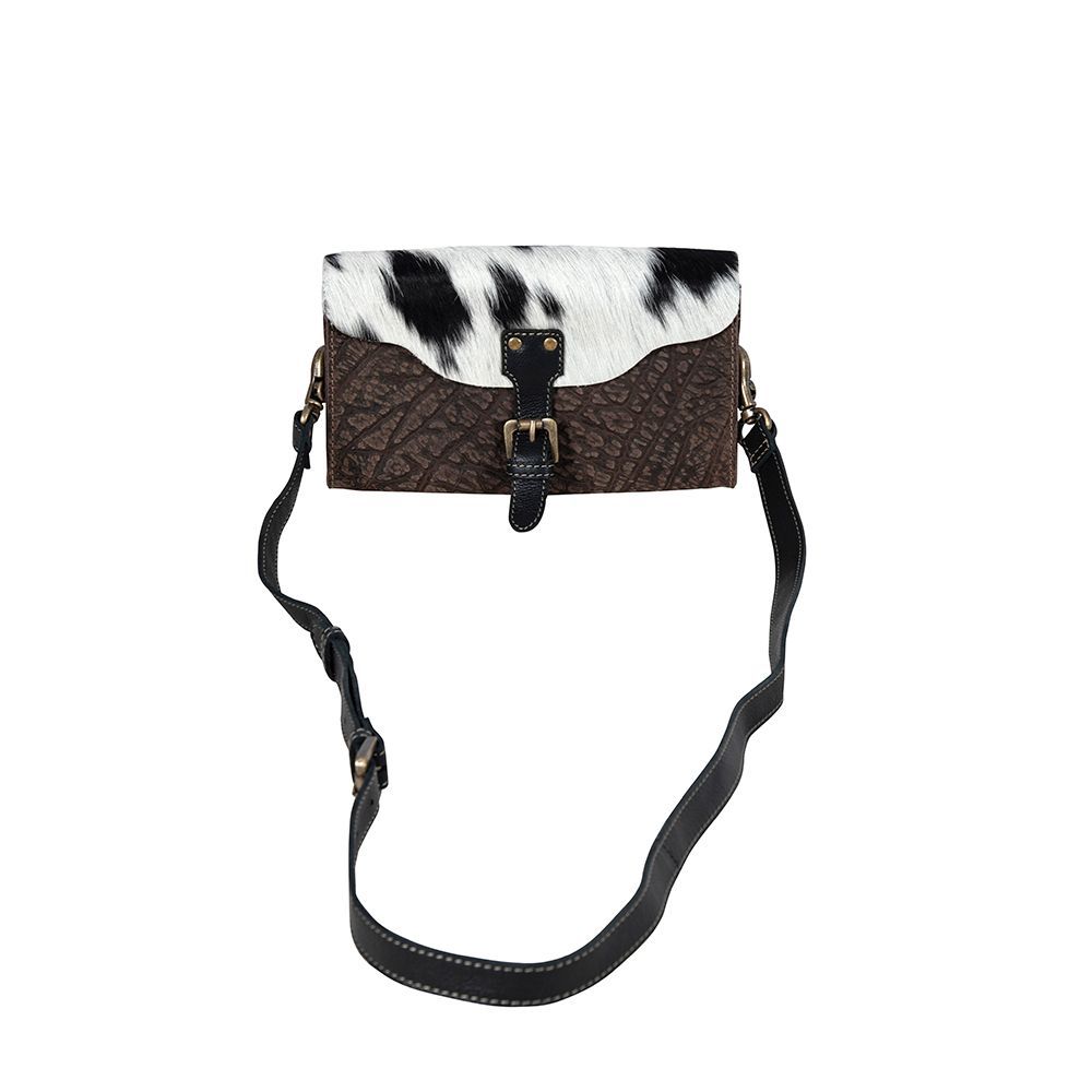 MYRA BLAZING BULL TRAIL LEATHER & HAIRON BAG sold by Bridle Path Tack Shop