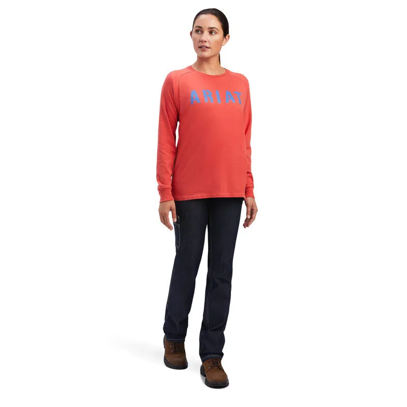ARIAT WOMENS REBAR COTTON STRONG BLOCK LONG SLEEVE TEE - BAKED APPLE sold by Bridle Path Tack Shop product image thumbnail 2