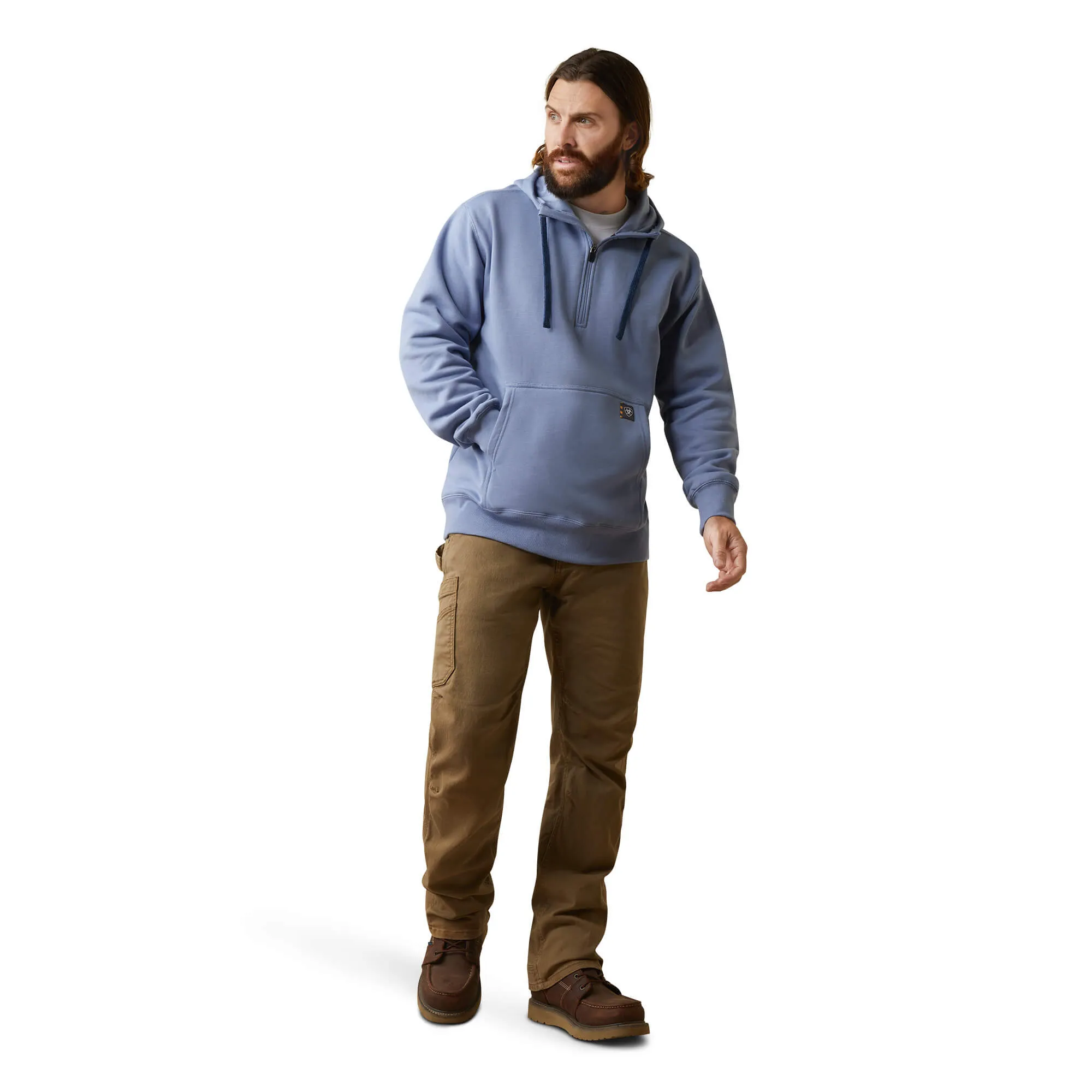 ARIAT MENS REBAR WORKMAN 1/4 ZIP HOODIE - BLUE HEATHER sold by Bridle Path Tack Shop product image thumbnail 4