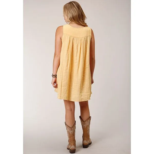 ROPER WOMENS COTTON SLEEVELESS DRESS - YELLOW sold by Bridle Path Tack Shop product image thumbnail 2
