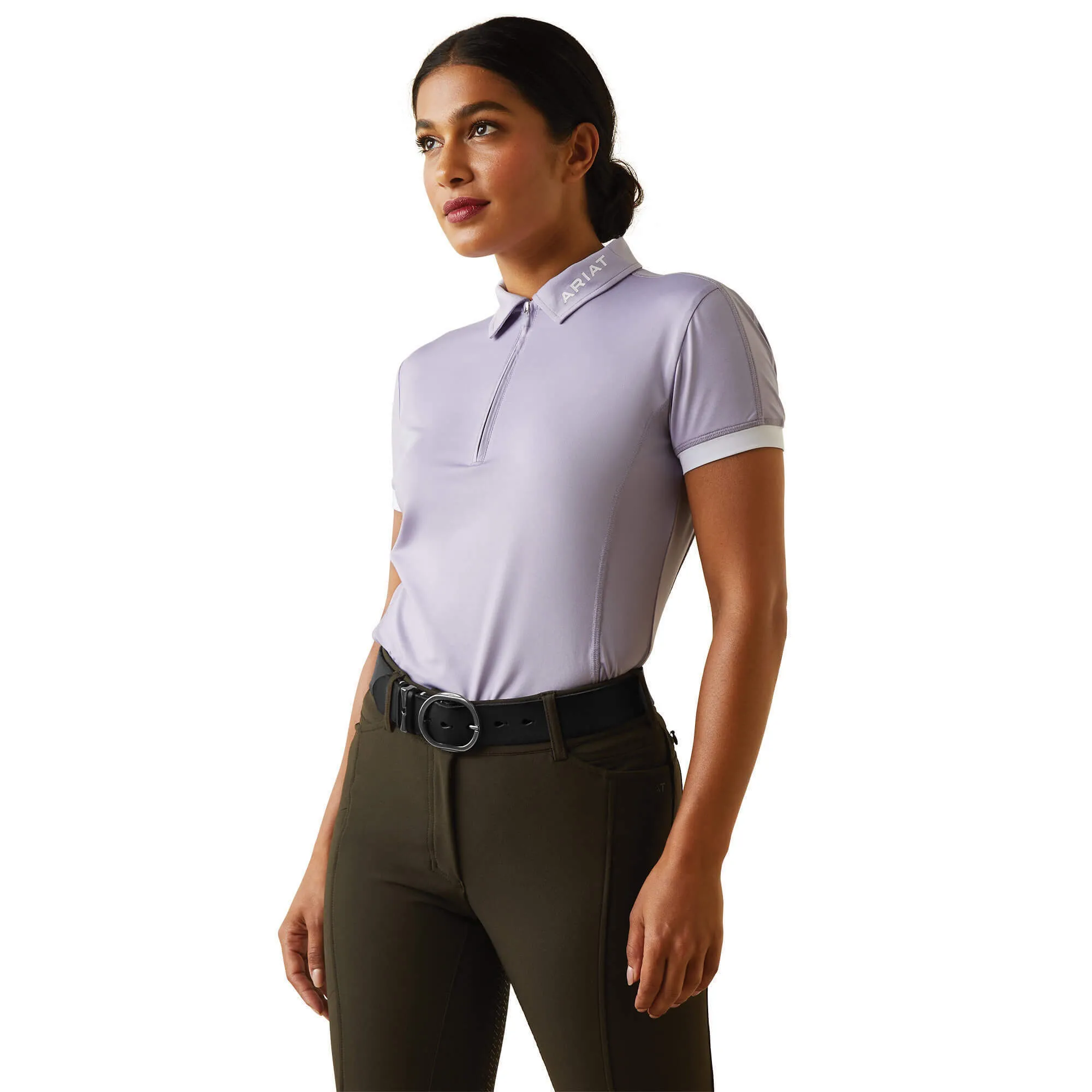 ARIAT WOMENS BANDERA 1/4 ZIP POLO - HERILOOM LILAC sold by Bridle Path Tack Shop product image thumbnail 4