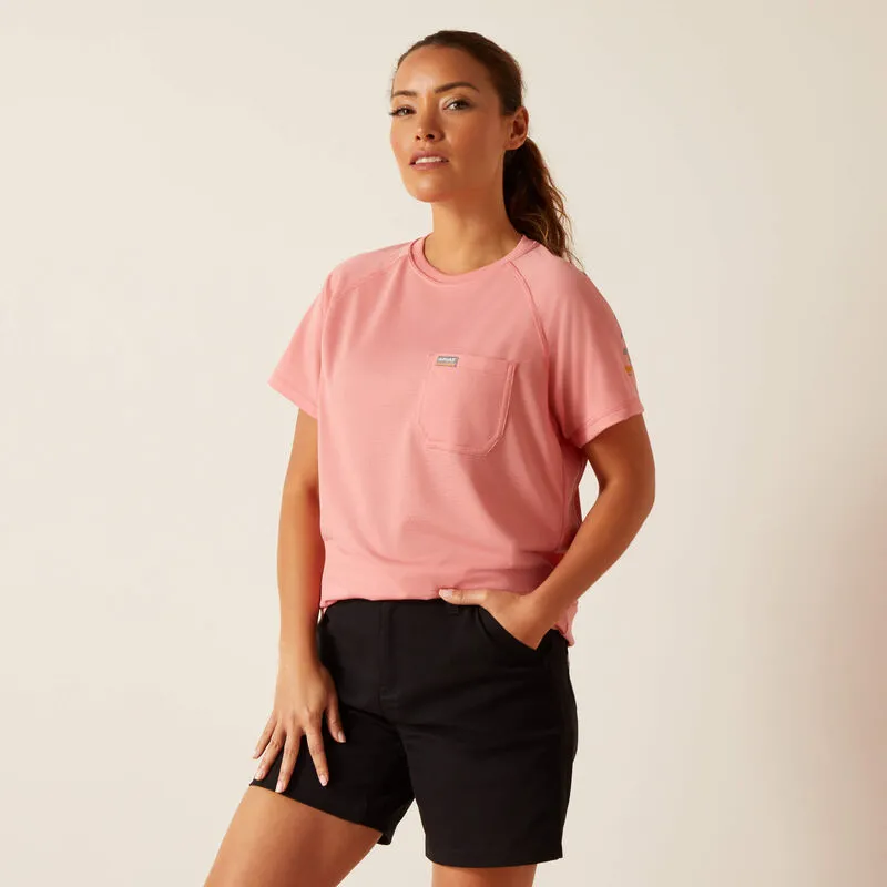 ARIAT WOMENS REBAR HEAT FIGHTER TEE - MAUVE GLOW sold by Bridle Path Tack Shop product image thumbnail 3