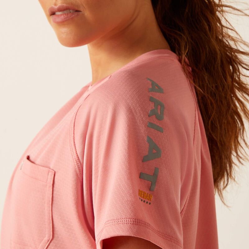 ARIAT WOMENS REBAR HEAT FIGHTER TEE - MAUVE GLOW sold by Bridle Path Tack Shop