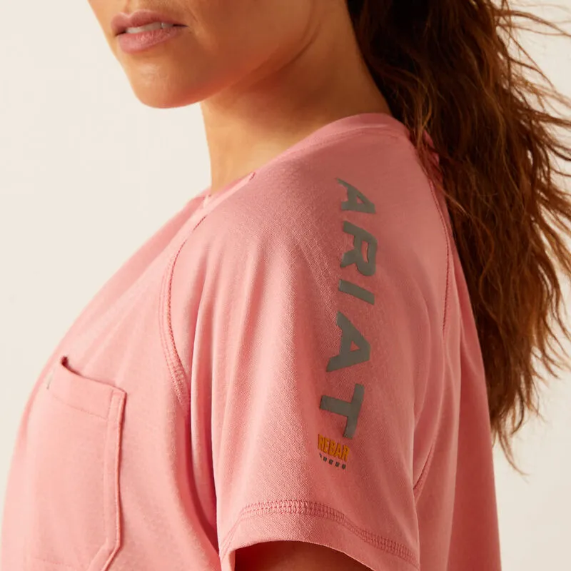 ARIAT WOMENS REBAR HEAT FIGHTER TEE - MAUVE GLOW sold by Bridle Path Tack Shop
