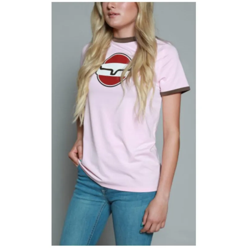 KIMES WOMENS UNION MADE RINGER TECH TEE - BLUSH sold by Bridle Path Tack Shop