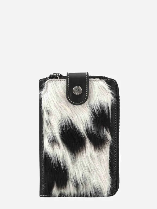 MONTANA WEST HAIR ON COWHIDE PHONE CASE CROSSBODY BAG made by Montana West