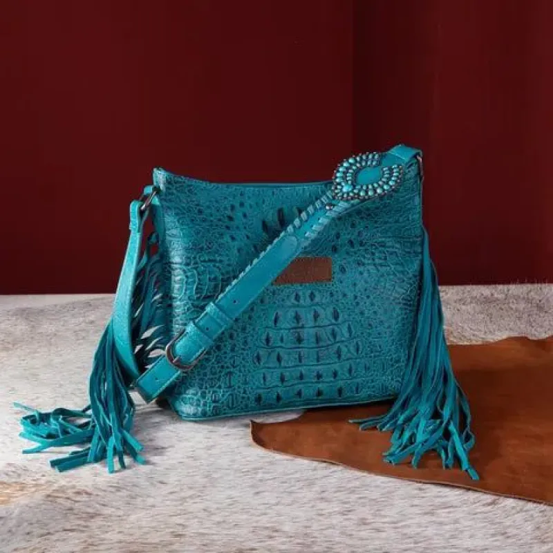 WRANGLER CROC EMBOSSED WHIPSTITCH CONCEALED CARRY CROSSBODY made by Wrangler