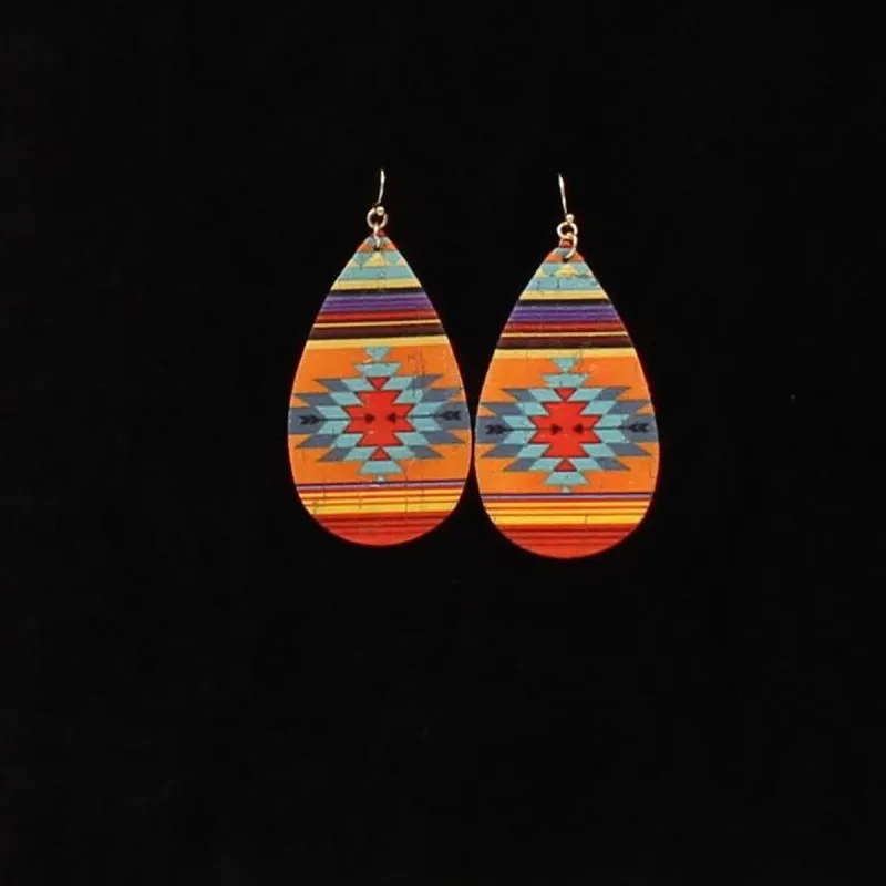 SILVER STRIKE EARRINGS- AZTEC TEARDROP MULTICOLORED sold by Bridle Path Tack Shop