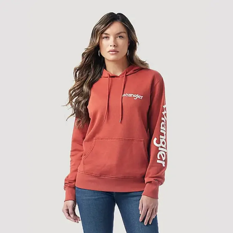 WRANGLER WOMENS RETRO HOODIE - RUST sold by Bridle Path Tack Shop