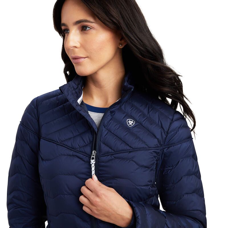 ARIAT WOMENS IDEAL DOWN JACKET - NAVY sold by Bridle Path Tack Shop product image thumbnail 3