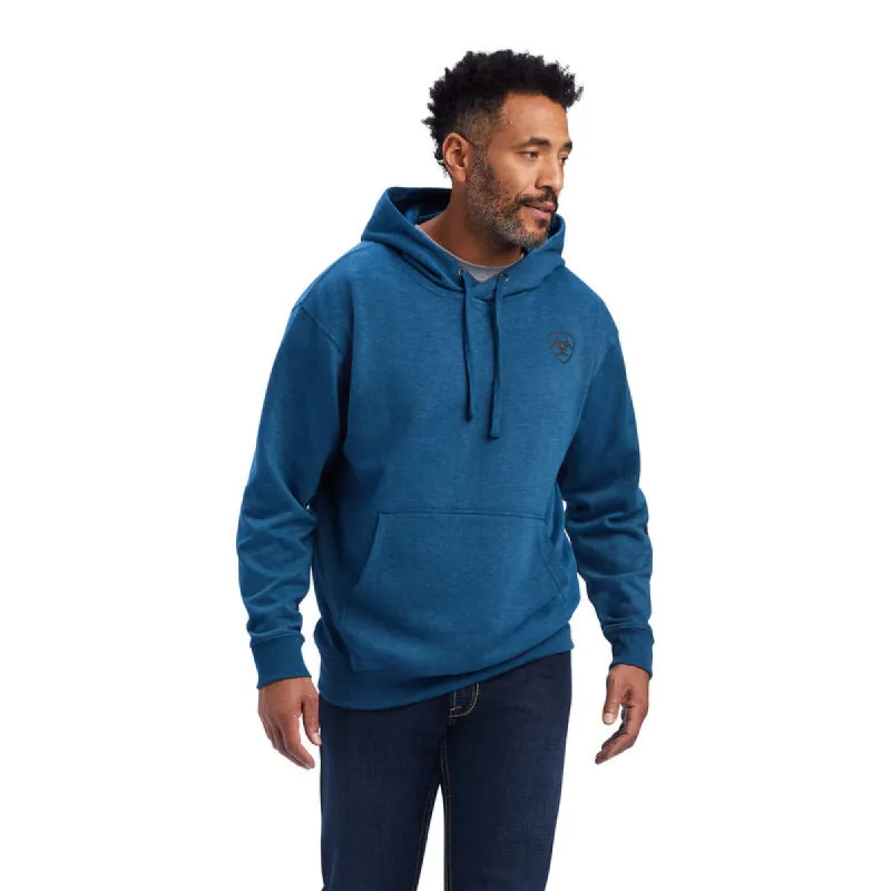 ARIAT MENS LOGO HOODIE - POSEIDON sold by Bridle Path Tack Shop
