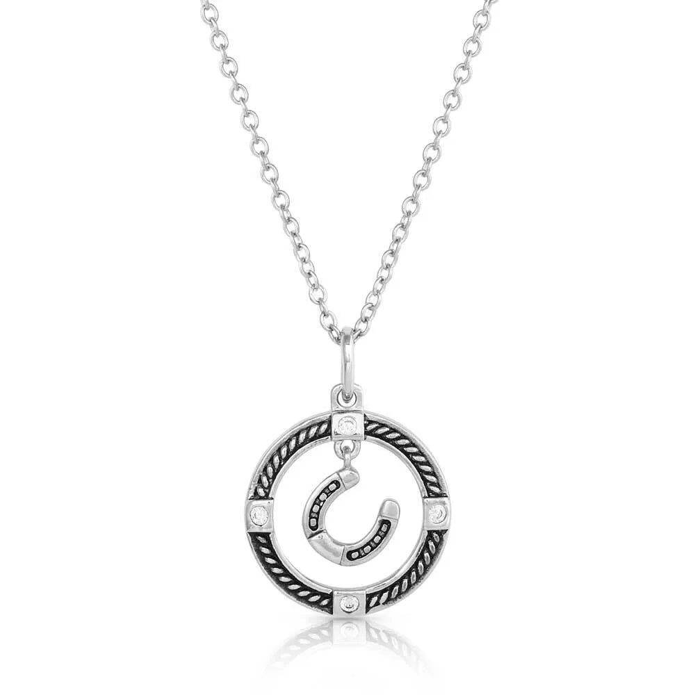 MONTANA SILVERSMITHS LUCK OF THE DRAW HORSESHOE NECKLACE sold by Bridle Path Tack Shop