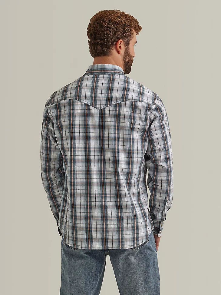 WRANGLER MENS RETRO PREMIUM SNAP SHIRT - STORMY GREY sold by Bridle Path Tack Shop product image thumbnail 2