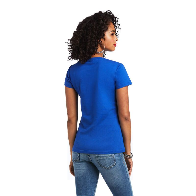 ARIAT WOMENS REAL LOGO SCRIPT TEE - MAZARINE BLUE sold by Bridle Path Tack Shop product image thumbnail 2