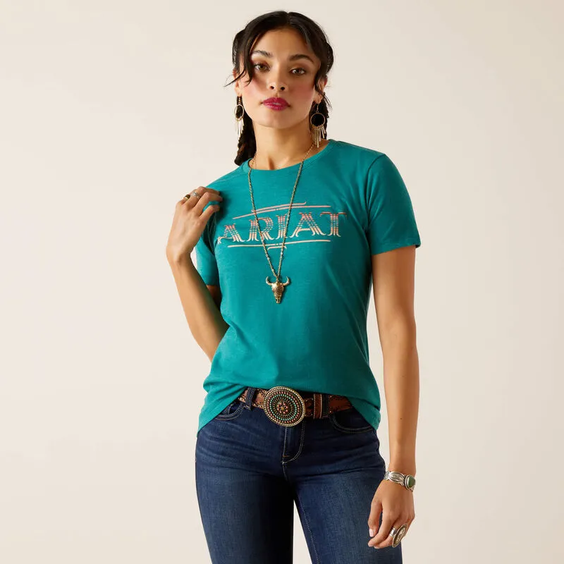 ARIAT WOMENS SERAPE STYLE TEE - DARK TEAL sold by Bridle Path Tack Shop