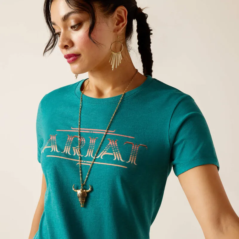 ARIAT WOMENS SERAPE STYLE TEE - DARK TEAL sold by Bridle Path Tack Shop product image thumbnail 2