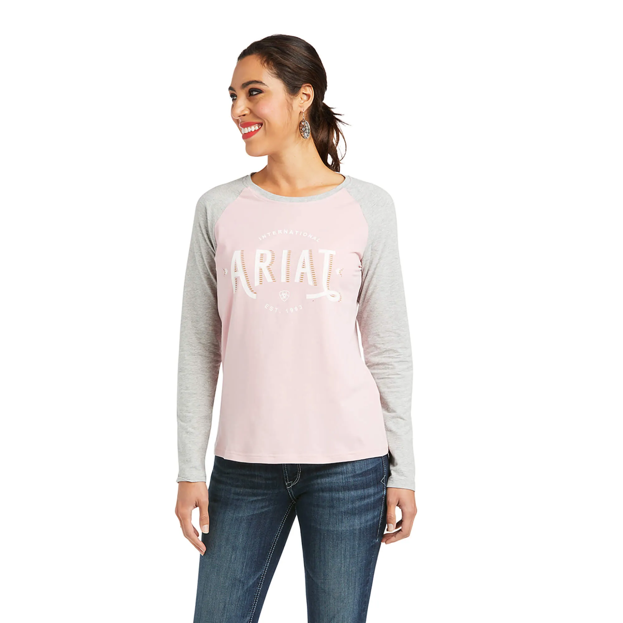 ARIAT REAL LOOP BASEBALL LONG SLEEVE TEE (Clearance) sold by Bridle Path Tack Shop