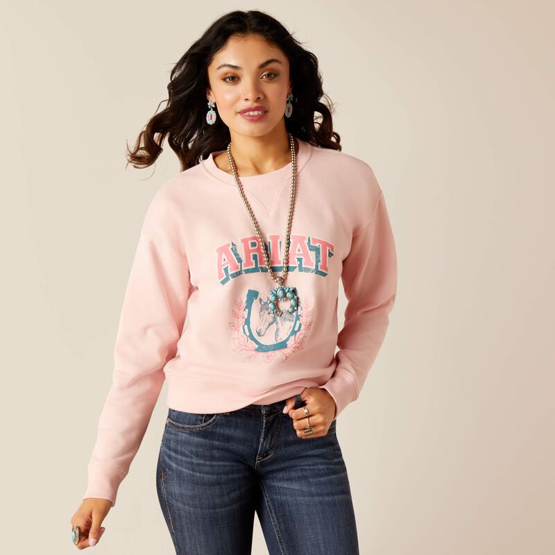 ARIAT WOMENS COLLEGE SWEATSHIRT sold by Bridle Path Tack Shop