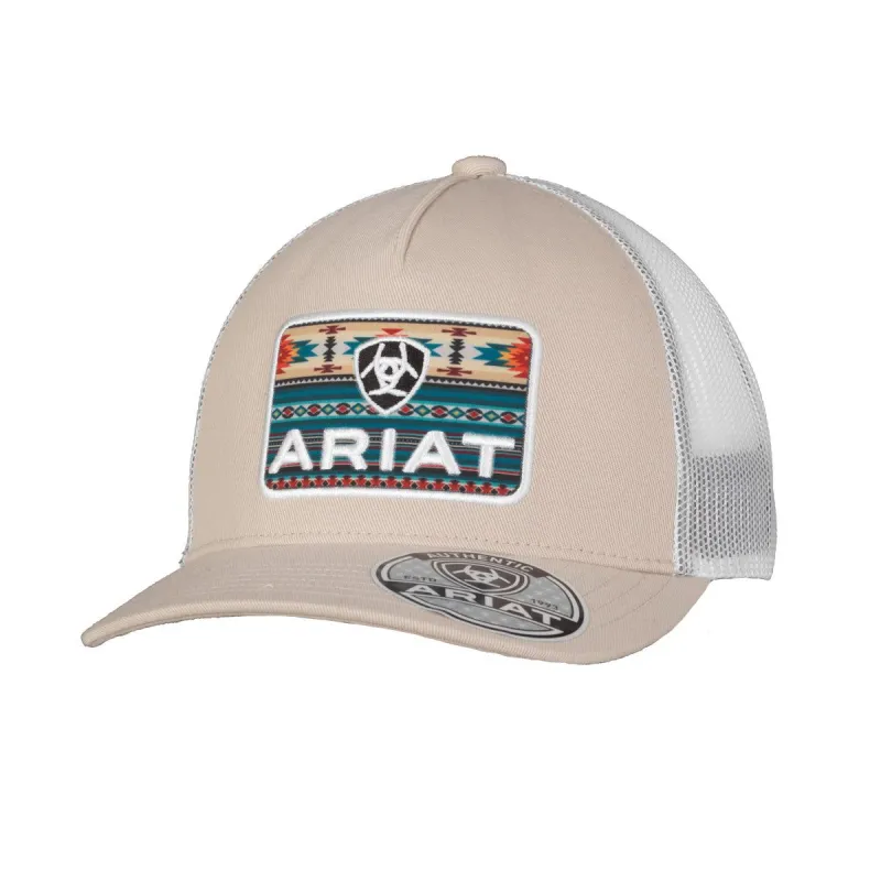ARIAT SOUTHWESTEN PATCH BEIGE BALL CAP sold by Bridle Path Tack Shop