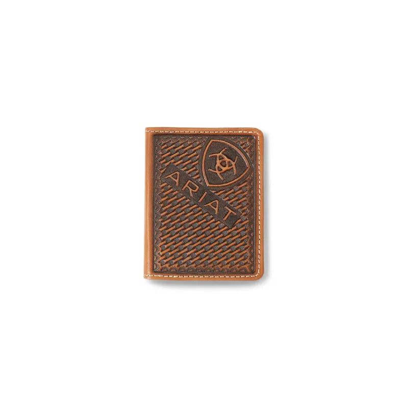 ARIAT BIFOLD FLIP SUNBURST BASKETWEAVE WALLET sold by Bridle Path Tack Shop