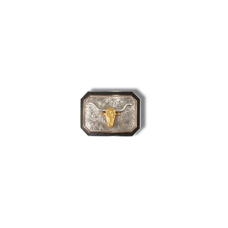 ARIAT RCTANGLE BUCKLE LONGHORN MOTIF sold by Bridle Path Tack Shop