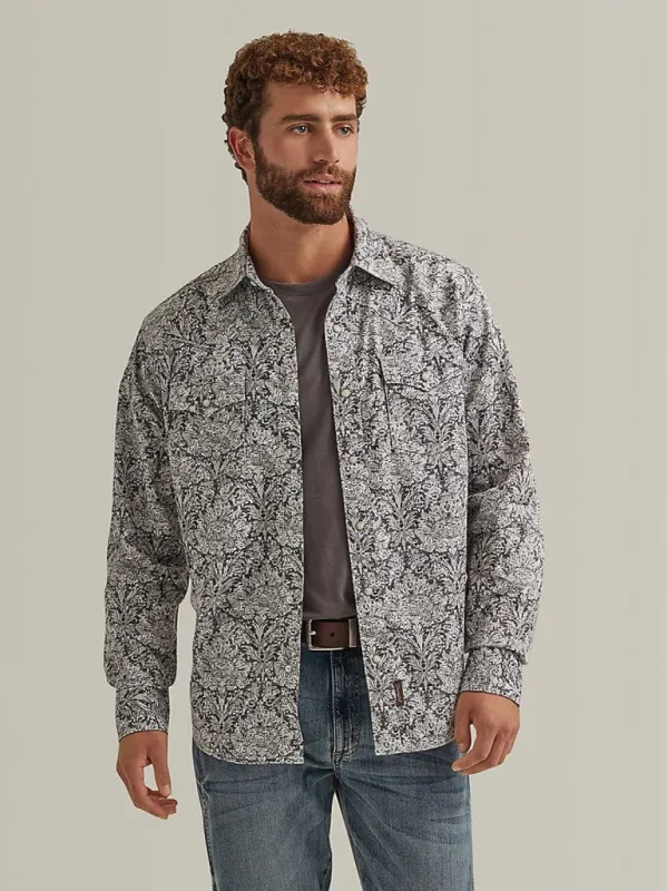 WRANGLER MENS RETRO PREMIUM SNAP SHIRT - BLACK PRINT sold by Bridle Path Tack Shop