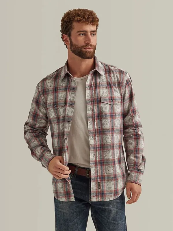 WRANGLER MENS RETRO BUTTON DOWN SHIRT - BEIGE sold by Bridle Path Tack Shop