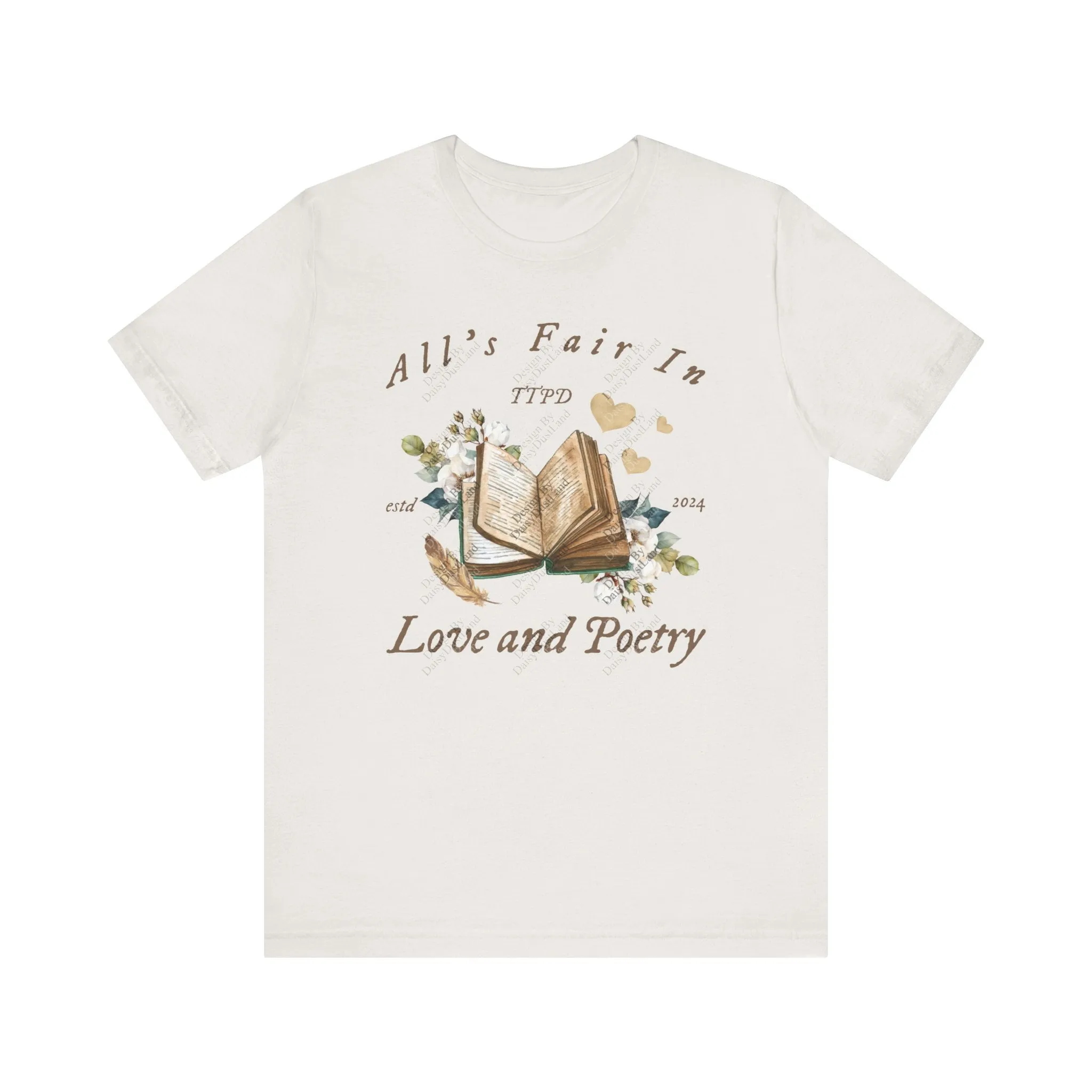 All's Fair In Love And Poetry Vintage Floral Book T-Shirt sold by DaisyDustLand product image thumbnail 2