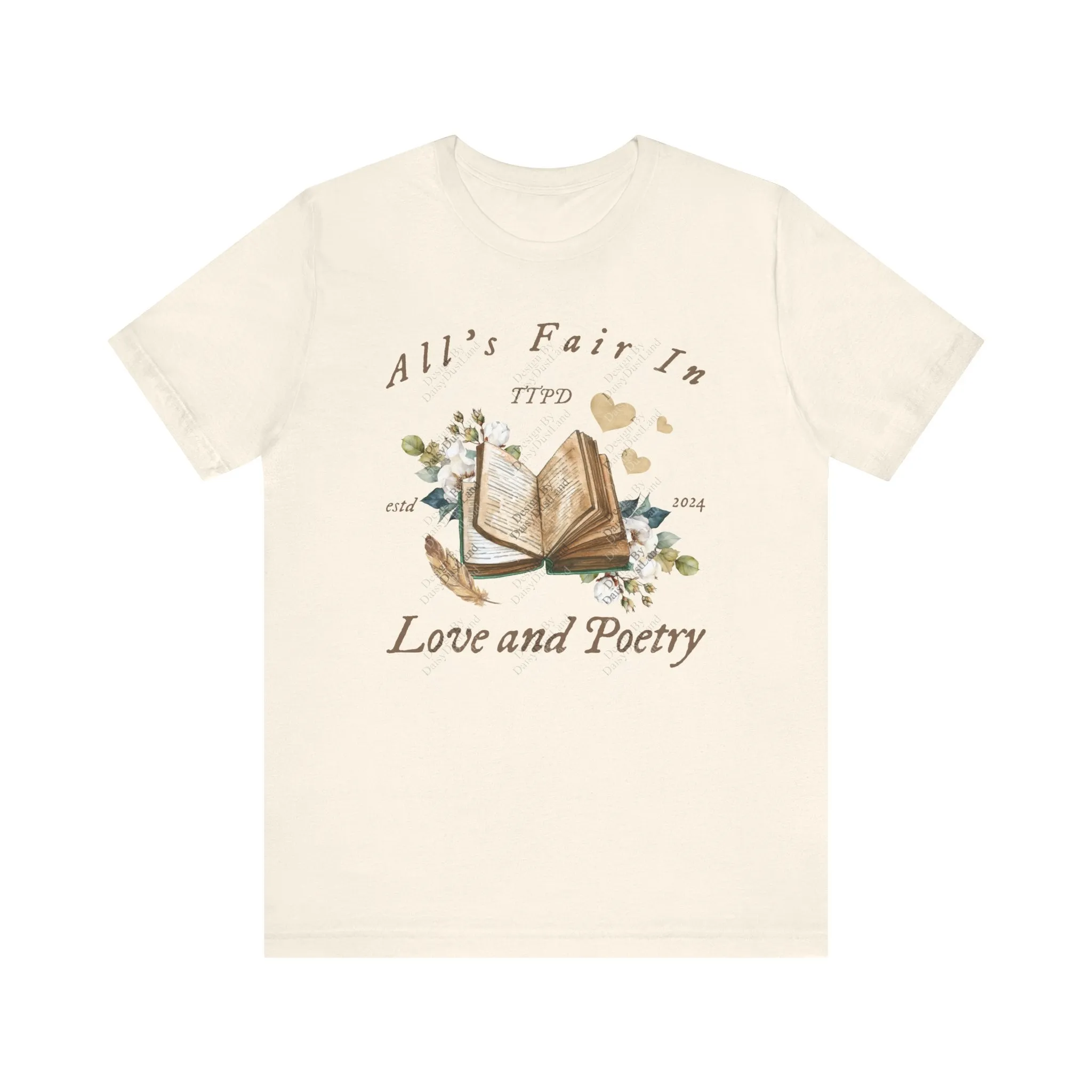 All's Fair In Love And Poetry Vintage Floral Book T-Shirt sold by DaisyDustLand product image thumbnail 4