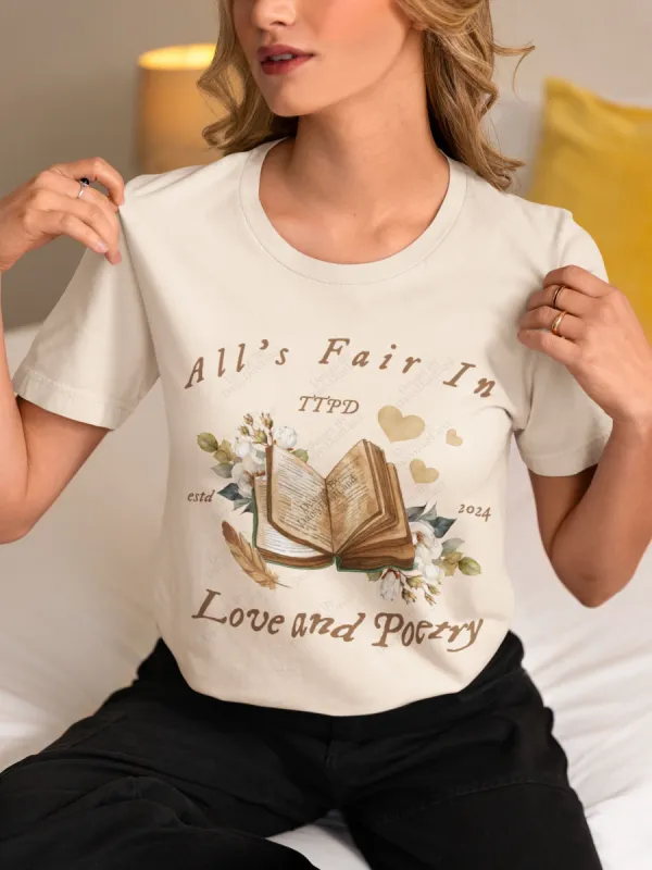 All's Fair In Love And Poetry Vintage Floral Book T-Shirt sold by DaisyDustLand