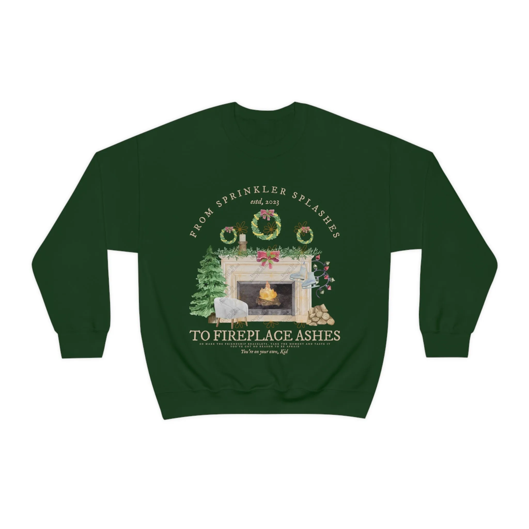 YOYOK Inspired Christmas Fireplace Crewneck sold by DaisyDustLand product image thumbnail 3