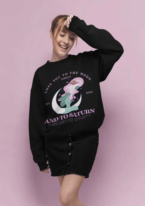 Love You To The Moon Celestial Woman Crewneck No:1 sold by DaisyDustLand