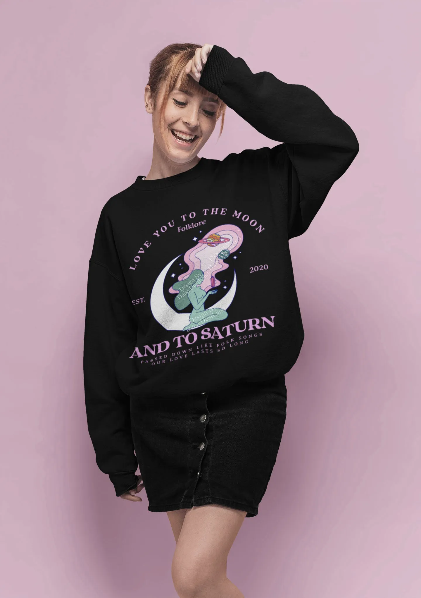 Love You To The Moon Celestial Woman Crewneck No:1 sold by DaisyDustLand