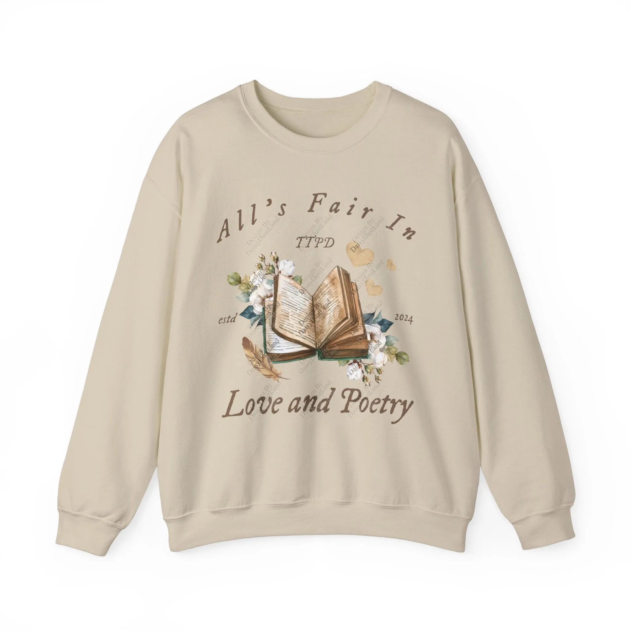 All's Fair In Love And Poetry Vintage Floral Book Sweatshirt sold by DaisyDustLand product image thumbnail 4